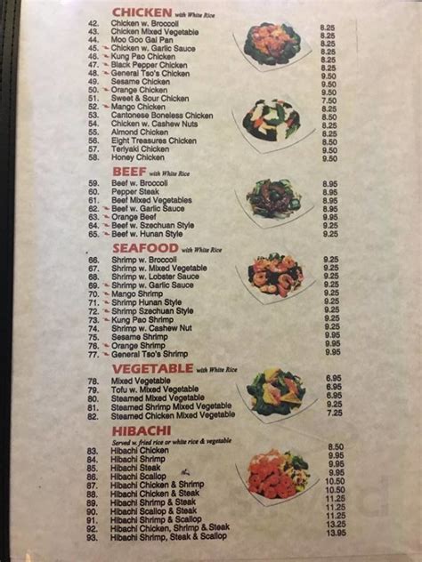 00 extra for fish). . Panda cafe williamston menu